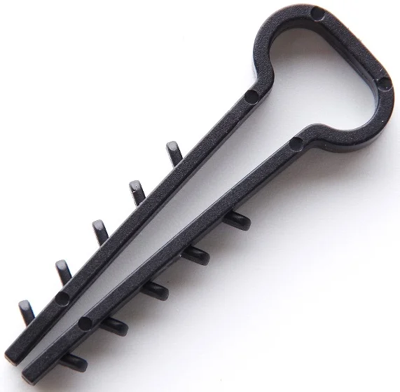 Дюбель-ялинка для пласких дротів 10x5 чорний Apro (100 шт) (FT-105B)