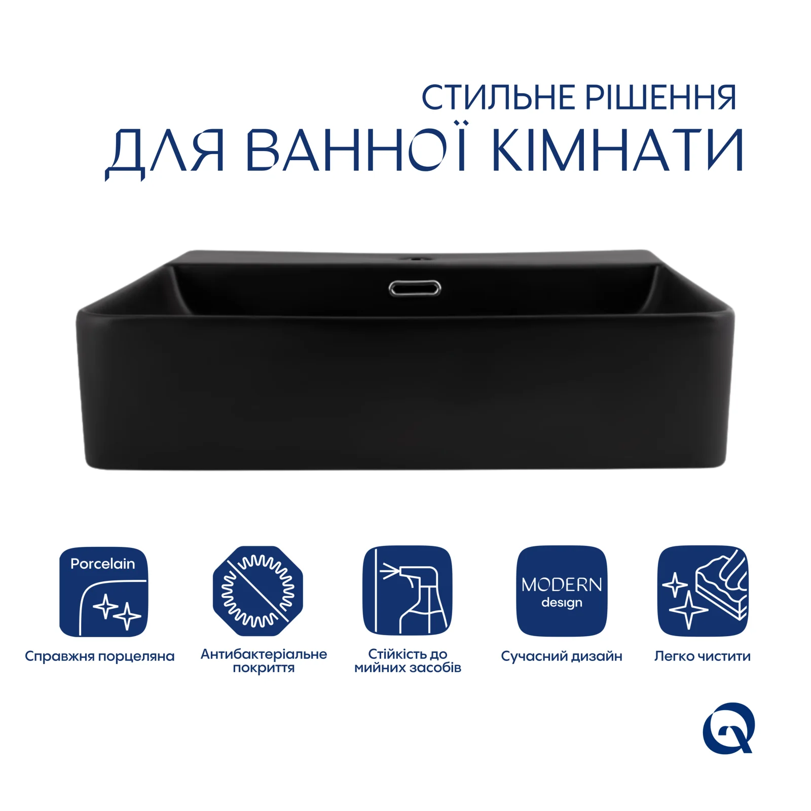 Раковина Qtap Nando LT 500х420х130 Черный - фото 3