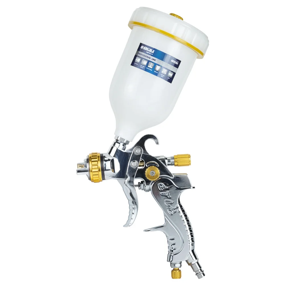 Фарборозпилювач HVLP Ø 1.4 (хром) з в/б (пласт) 600 мл Sigma (6812261)