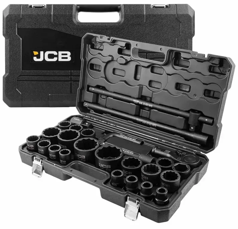 Набір 6-ти та 12-ти гранних ударних головок 3/4", 1" 26 предметів JCB Tools JCB-68262-9MPB