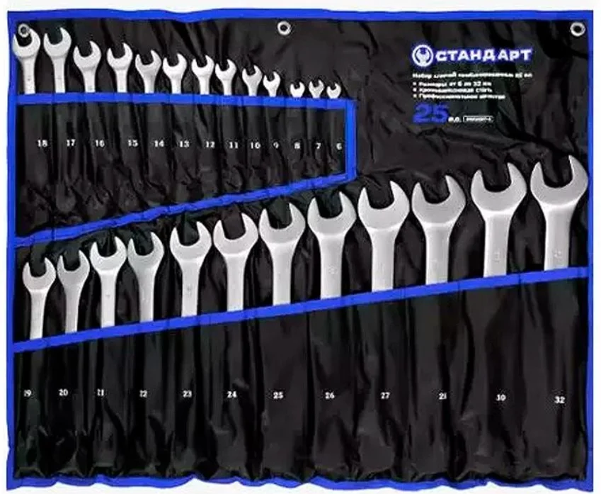 Набір ключів комбінованих Стандарт 6-32 мм 25 од. (NKK25ST-S)