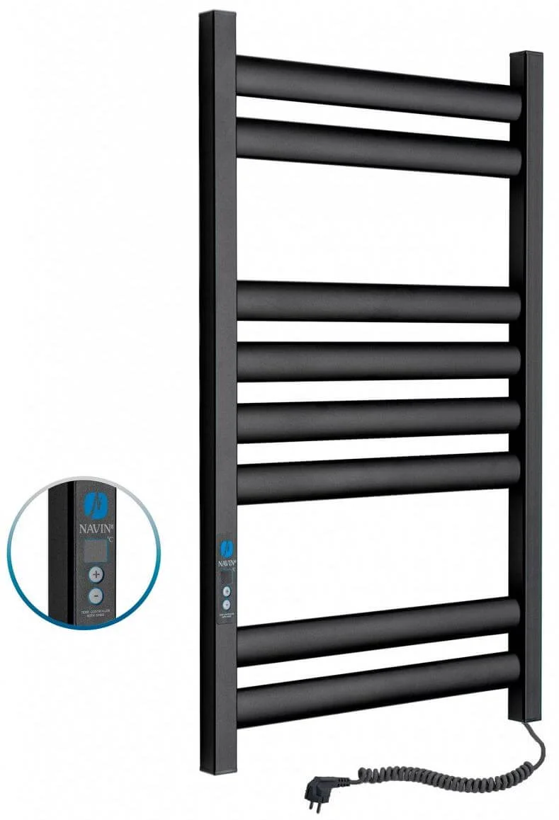 Рушникосушка електрична Navin Ellipse 500 х 800 Digital чорний муар