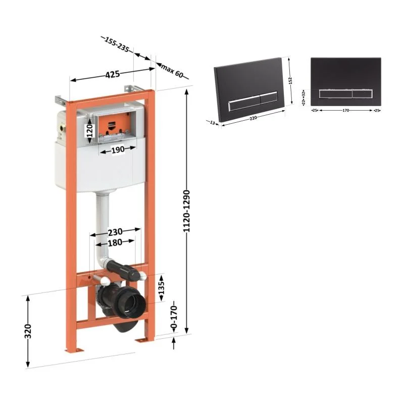 Інсталяція для унітаза Qtap Nest ST QT0133M425M08V1091MB - фото 2