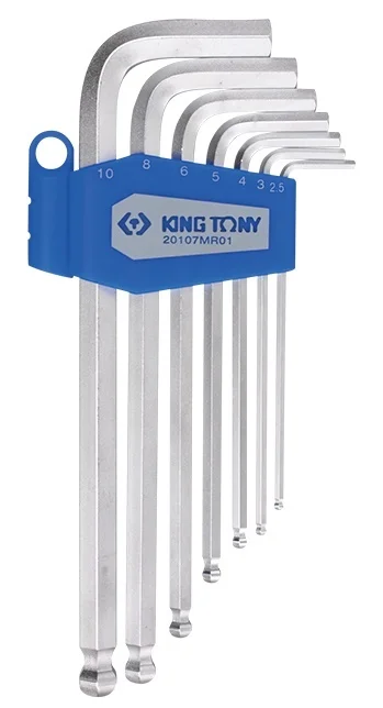 Набір довгих шестигранних ключів HEX 2.5-10 мм 7 од. з кулькою King Tony (20107MR01)