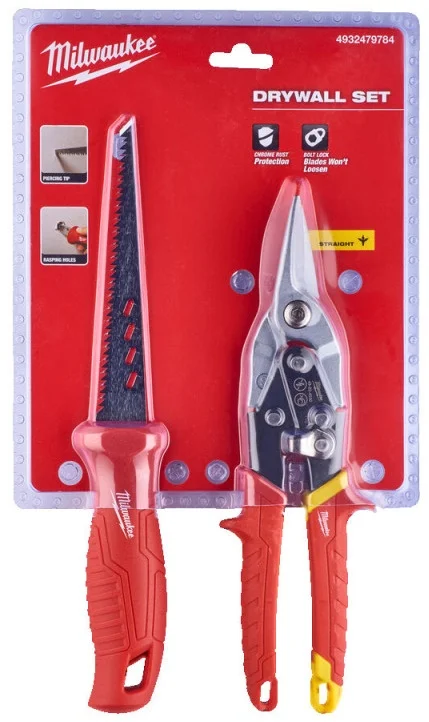 Набір для робіт по гіпсокартону пилка + ножиці Milwaukee (4932479784)