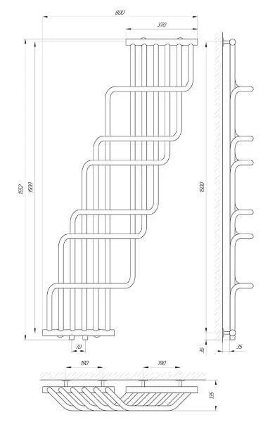 Рушникосушка Laris Ніагара П 370 х 1500