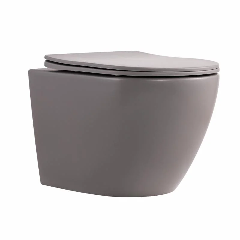 Унітаз підвісний Qtap Robin Ultra Quiet QT13332381АSSG Кам’яно-сірий (Slim, Duroplast, Soft-close, Quick Release)