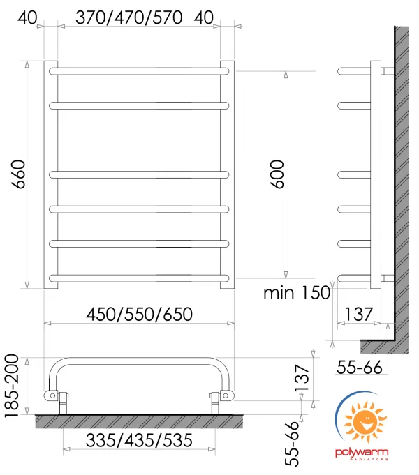 Рушникосушка Polywarm Tesla Sensor EU 6/65 Wi-Fi
