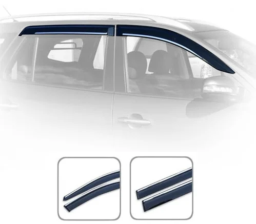 Дефлектори вікон Audi Q7 2006-2015 з Хром Молдінгом HIC (AU08-M)