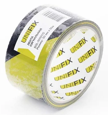 Сигнальна стрічка 50 м 50 мм Unifix Жовто-Чорна (SGL-5050YG)