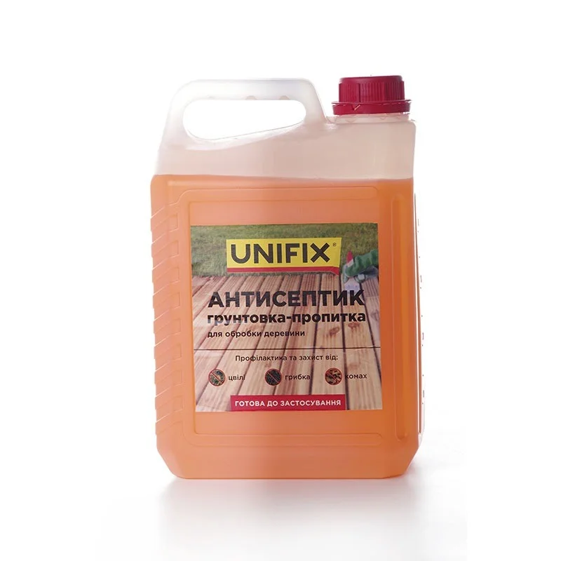 Антисептик ґрунтовка-просочення для обробки деревини (готова до застосування) 5кг Unifix (951125)