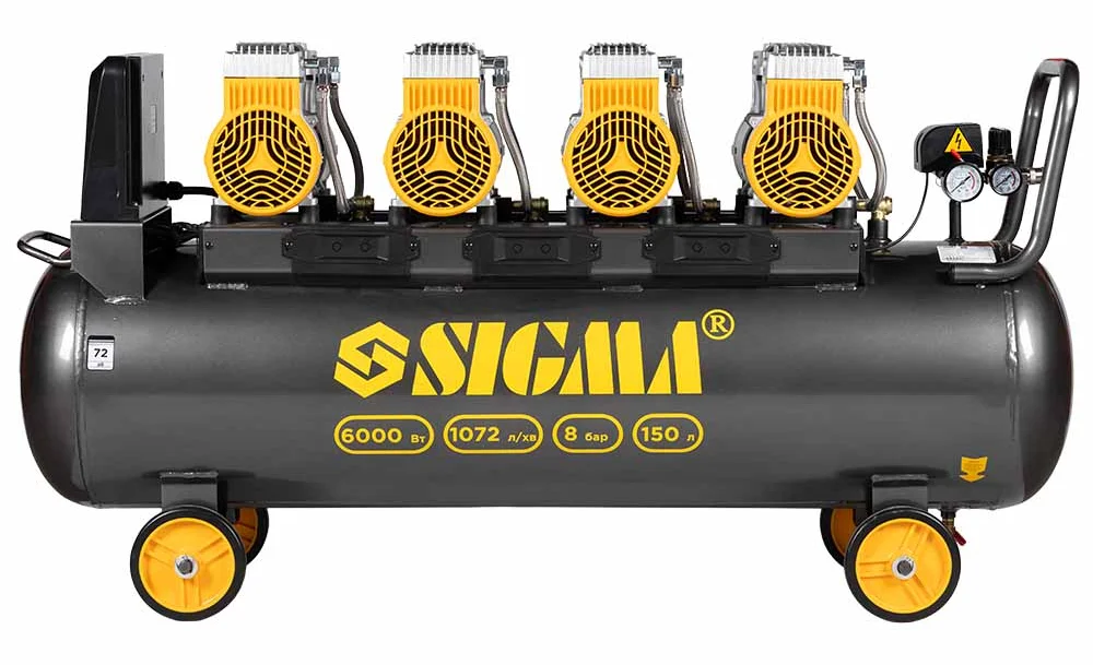 Компресор безмасляний Sigma 150л 6.0кВт 8бар - фото 3