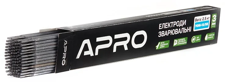 Електроди зварювальні 3мм 2,5кг Apro УОНІ-13/55 (699935)