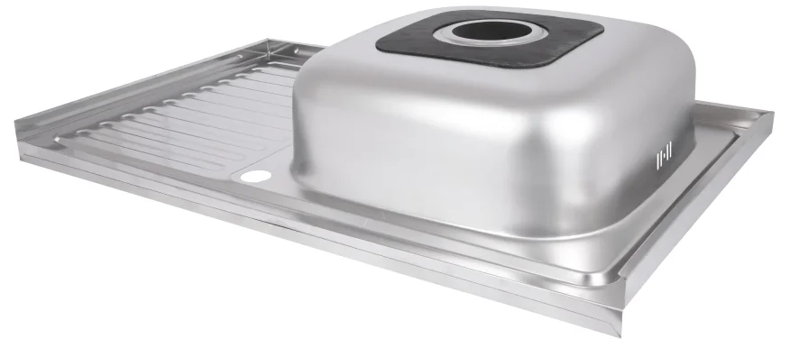 Кухонна мийка Brinex 5080-R (satin) 0,6 мм