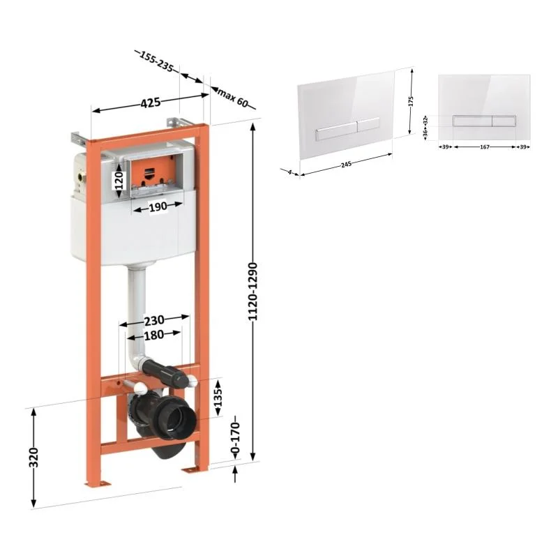 Інсталяція для унітаза Qtap Nest ST QT0133M425V1105GW - фото 2