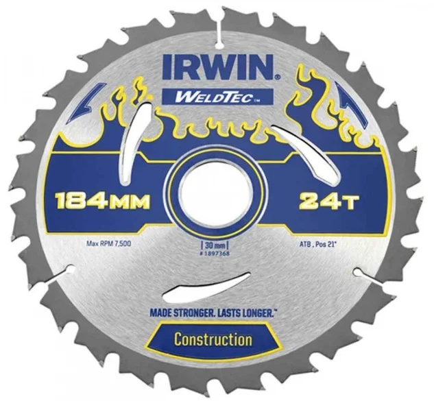 Диск пильний Irwin Weldtec CSB 184мм/24T/30/20 AR30 (1897368)