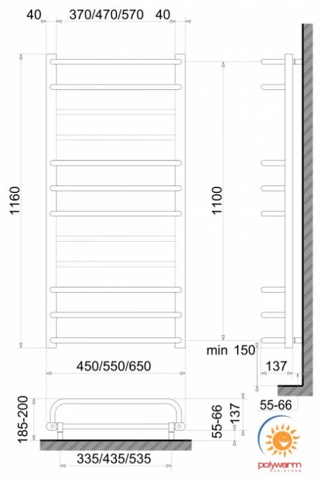 Рушникосушка Polywarm Afla Sensor ED 12/65 Wi-Fi