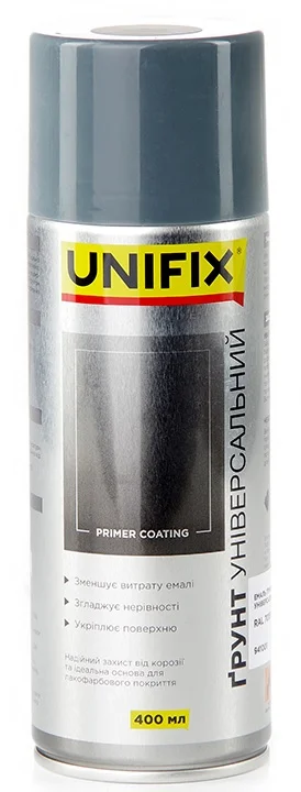 Емаль акрилова ґрунтувальна універсальна RAL 7015 Сірий 400мл Unifix (941001)
