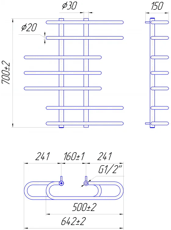 Рушникосушарка Mario Парус 700 х 650 (нерж)
