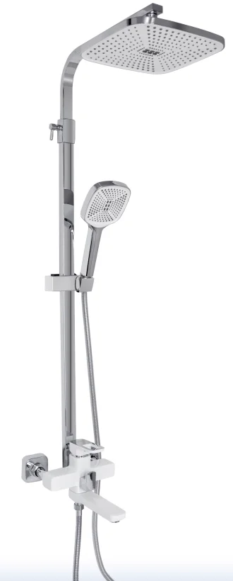 Душова система універсальна Lidz Wawel 1030 на три споживачі (з виливом) (k35) LDWAW1030WHI45401 White