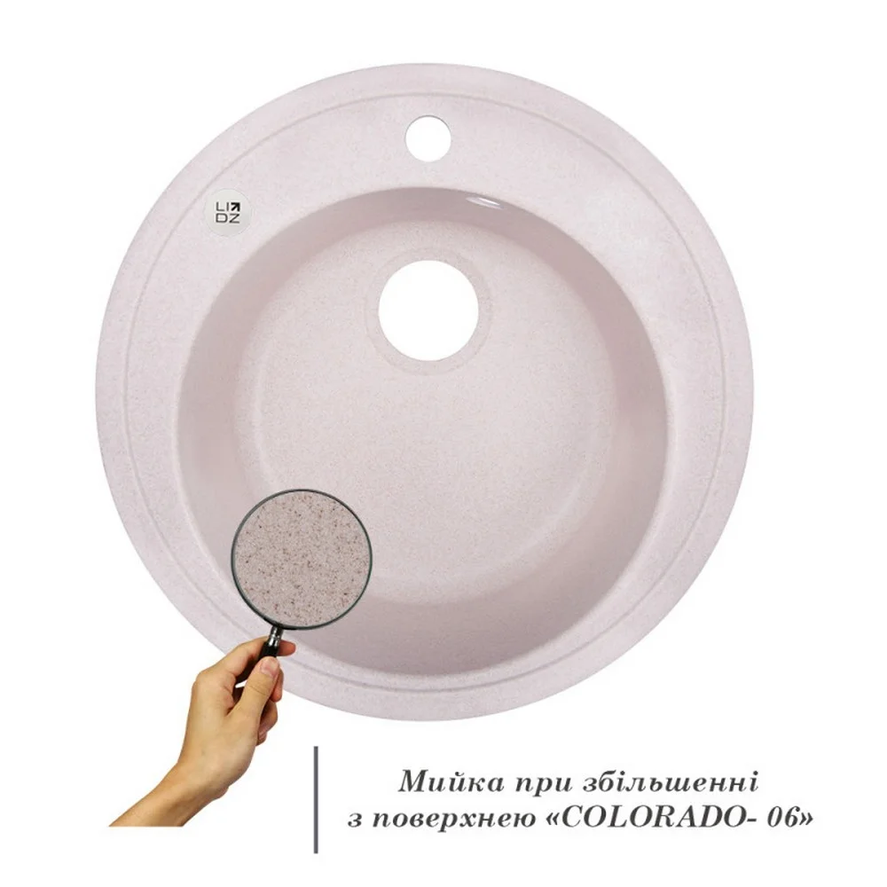 Кухонная мойка Lidz (COL-06) 510/200 Светло-бежевый - фото 3