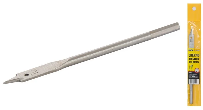 Свердло по дереву пір'яне Ø 10 мм L152 мм з шестигранним хвостовиком MasterTool (12-0100)