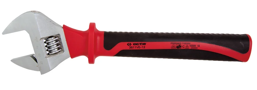 Ключ розвідний ізольований VDE 10" King Tony (0-32мм) L=260мм (3611VE-10)