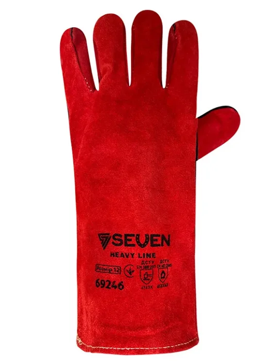 Зварювальні краги Seven KEVLAR червоні довгі Р12 69246
