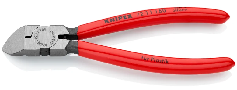 Кусачки діагональні для пластмаси з кутом нахилу 45° Knipex L=160 мм (72 11 160)
