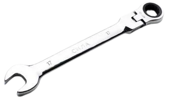 Ключ ріжково-накидний з тріскачкою та шарніром 17 мм Сила (202121)
