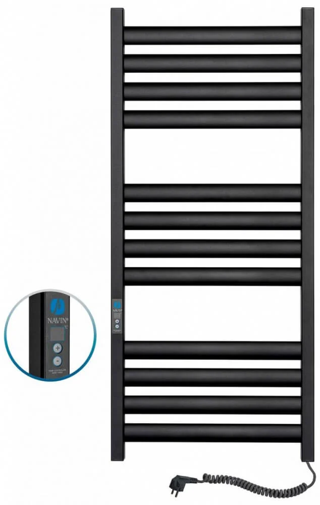 Рушникосушка електрична Navin Ellipse 500 х 1200 Digital чорний муар