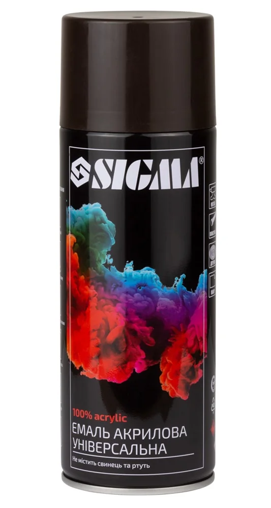 Емаль аерозольна акрилова RAL 8017 Темно-Коричневий глянець 400мл Sigma 2736761