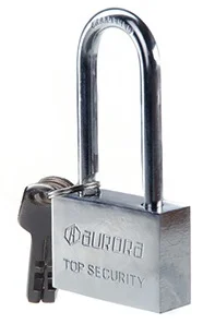 Замок навісний Extra з довгою дужкою 35x26x15мм, дисковий (фінський) ключ Aurora (840035)