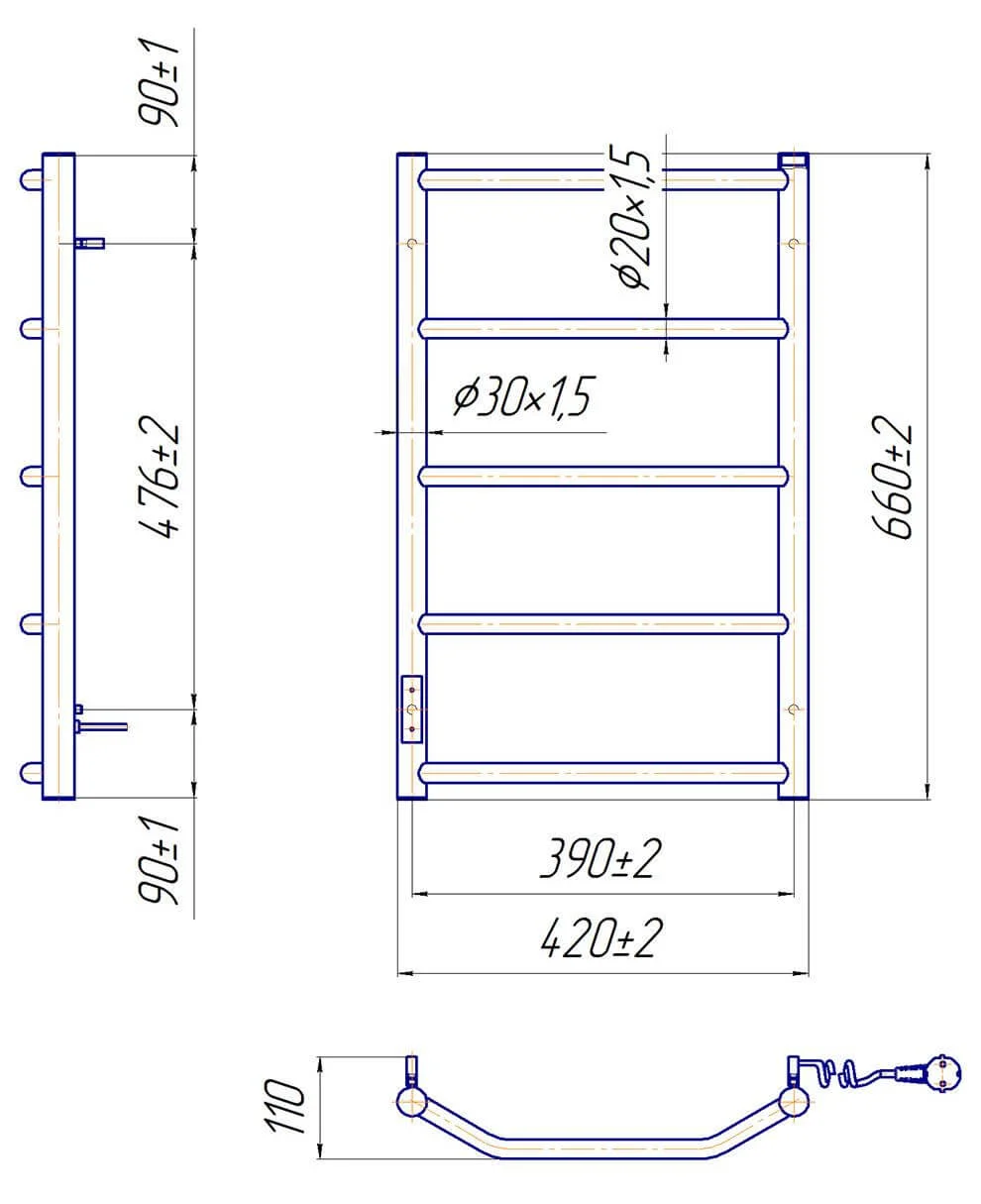 Рушникосушка Mario Трапеція HP-IT 650 x 430