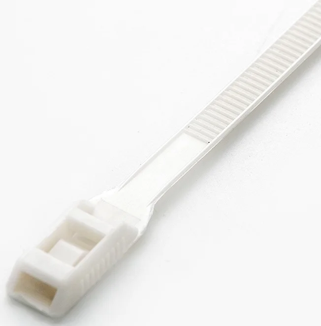 Стяжка нейлонова кабельна з низьким профілем замку 8x400 перлинна Apro (CTLC-10001)