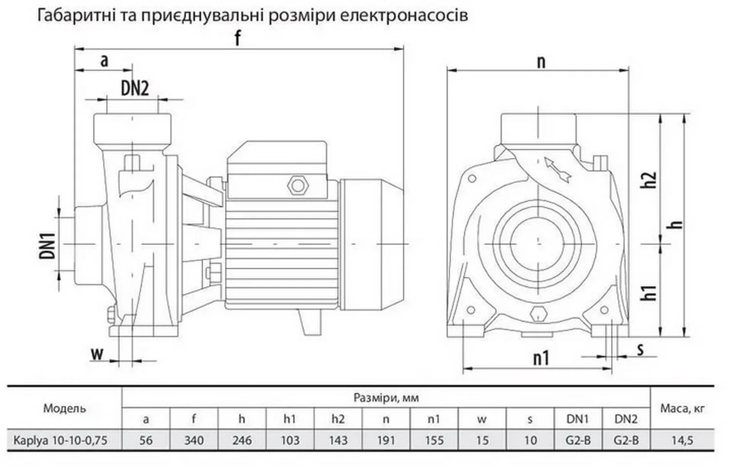 Поверхностный насос NPO Kaplya 10-10-0.75 - фото 2