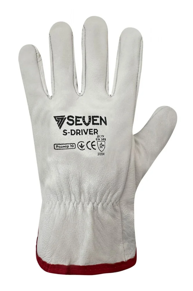 Рукавиці робочі шкіряні S-DRIVER Р10 Seven