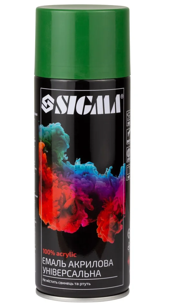 Емаль аерозольна акрилова RAL 6002 Оливково-Зелений глянець 400мл Sigma 2737231