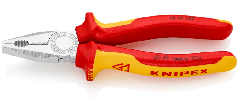 Пасатижі комбіновані VDE Knipex L=180 мм (03 06 180)
