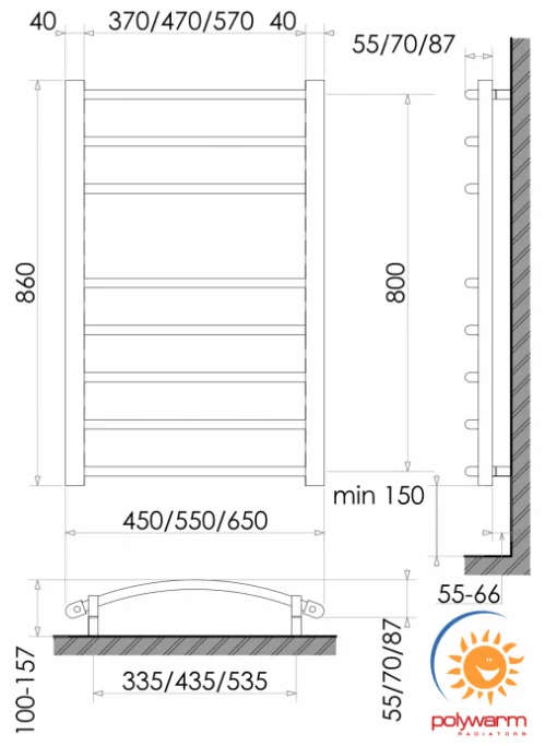 Рушникосушка Polywarm Welt Sensor EG 8/55 Wi-Fi