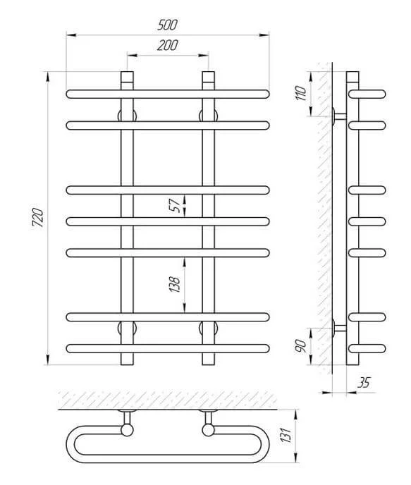 Рушникосушка Laris Сахара П7 500 x 700