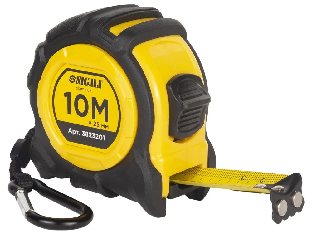 Рулетка магнітна Sigma Advanced 10м×25мм (3823201)