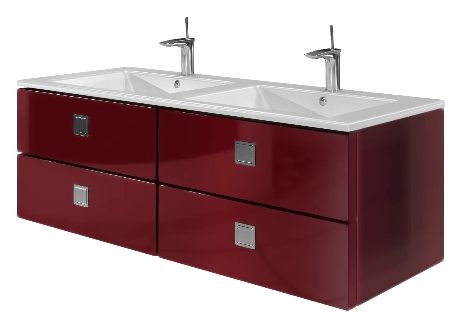 Тумба Botticelli Rimini Rm-130d с умывальником Marlen-1300d Бордовый