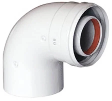 Коаксіальний кут 60/100 90º Rocterm розтруб-труба алюмінієвий