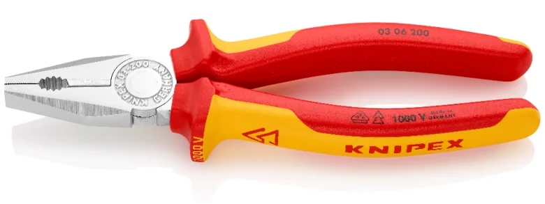 Пасатижі комбіновані VDE Knipex L=200 мм (03 06 200)