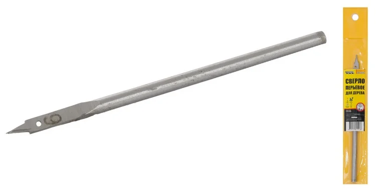 Свердло по дереву пір'яне Ø 6 мм L152 мм з шестигранним хвостовиком MasterTool (12-0060)