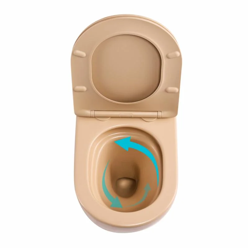 Унітаз підвісний Qtap Robin Ultra Quiet QT13332381АSSB Бежевий (Slim, Duroplast, Soft-close, Quick Release) - фото 6