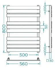 Рушникосушка Mario Бетто 800 х 560 (нерж)
