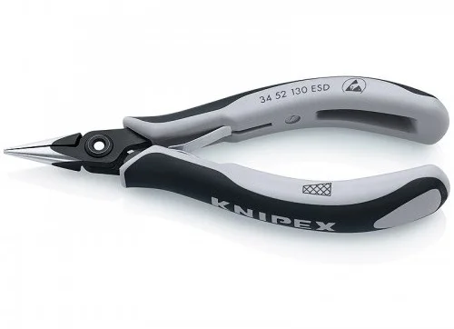 Прецизійні плоскогубці захватні для електроніки антистатичні Knipex L=130 мм (34 52 130 ESD)