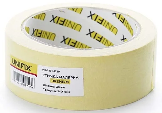 Стрічка клейка малярна 40 м 38 мм 140 мкм Unifix преміум (MR-7830472P)